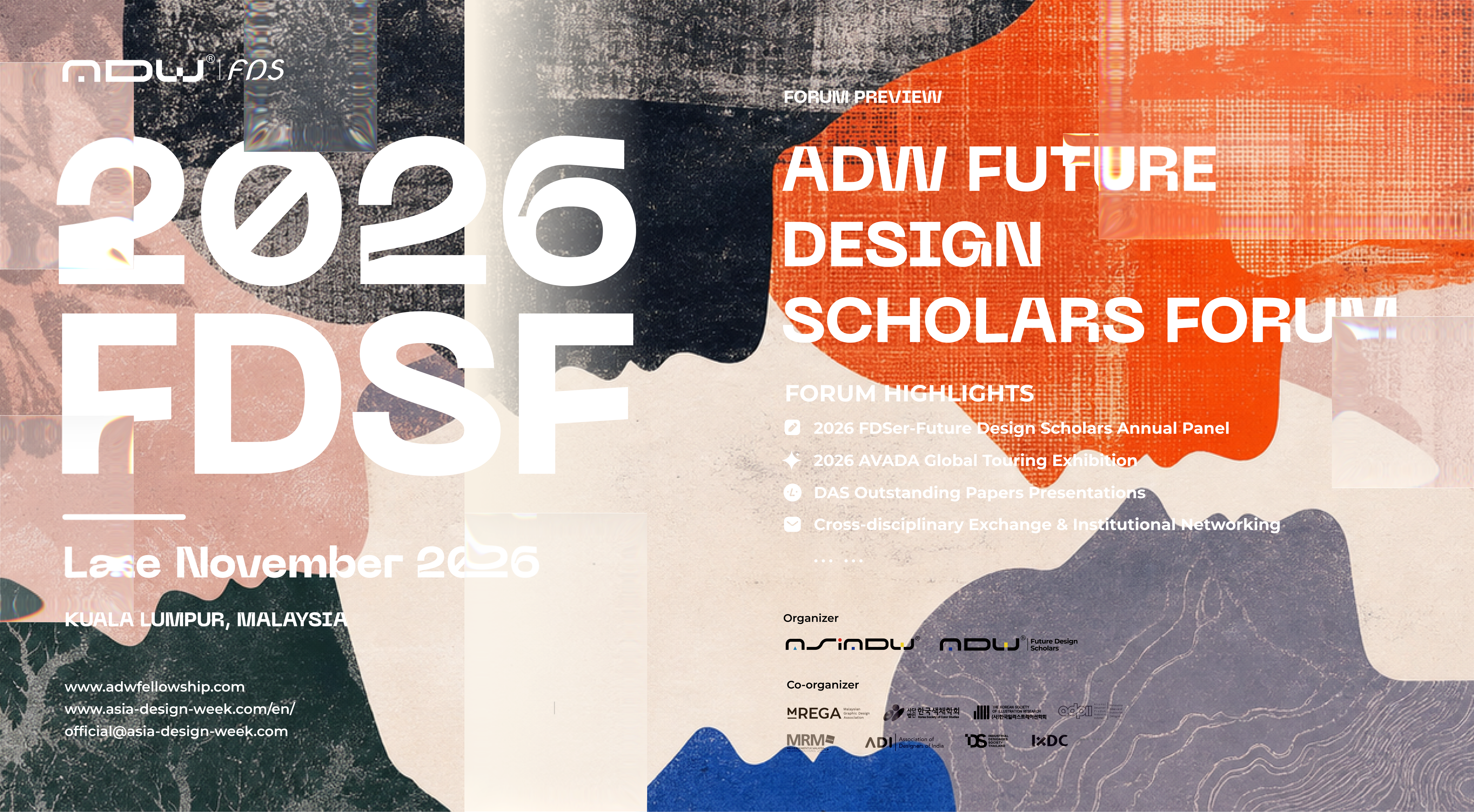 Preview banner for the inaugural ADW Future Design Scholars Forum planned for late November 2026 in Kuala Lumpur.